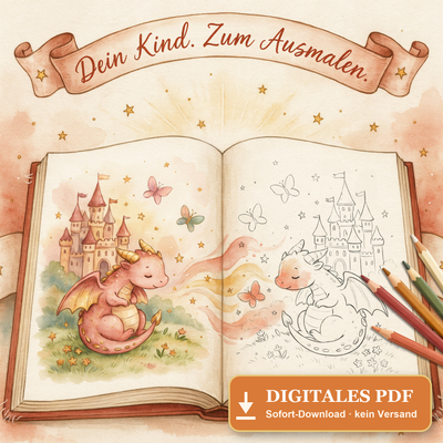 Personalisiertes Ausmalbuch – Dein Kind als Held (PDF, 8 Seiten)
