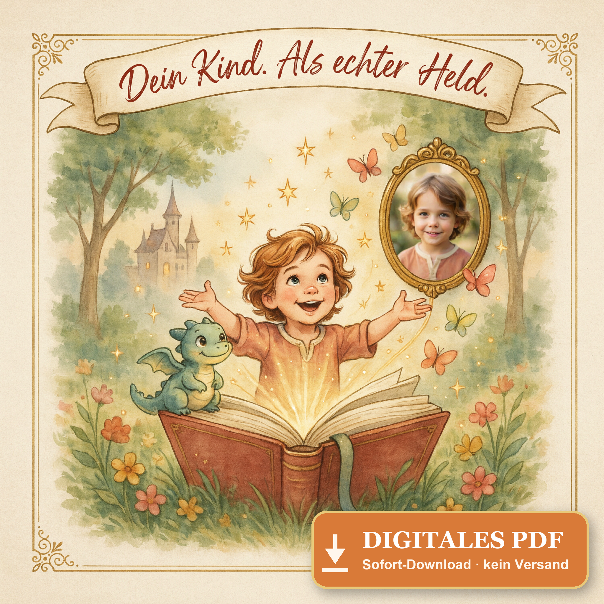 Premium: Personalisiertes Kinderbuch mit echtem Foto – Dein Kind. Als echter Held.